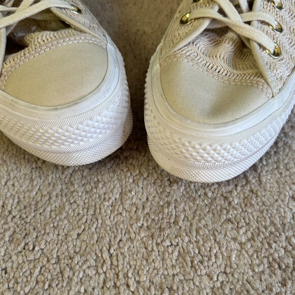 Converse All Star Lift Ox Driftwood Shoes Women's Size 8 Beige White 560655C - Picture 5 of 10